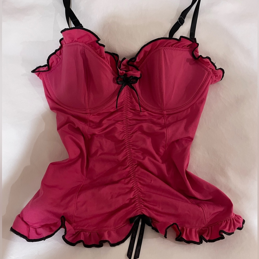 Pink & Black Corset Top